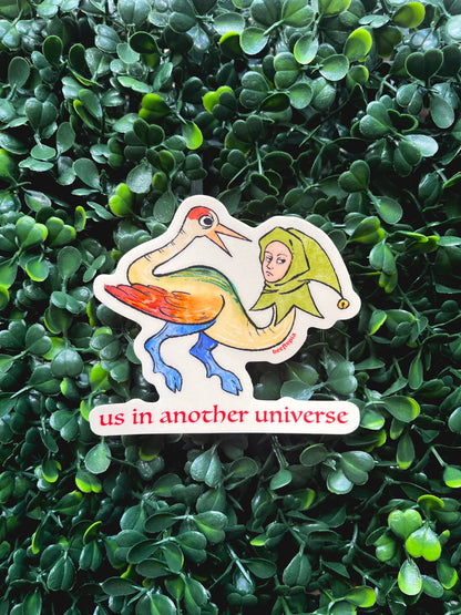 Us in Another Universe Funny Medieval Vinyl Sticker