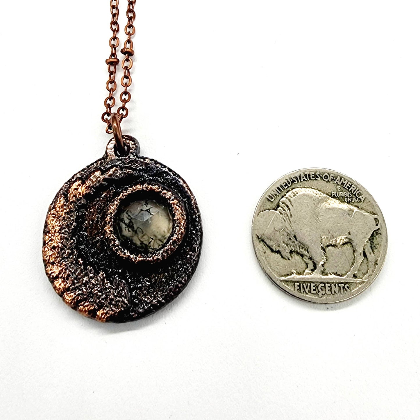 Faceted Moss Agate Fern Necklace