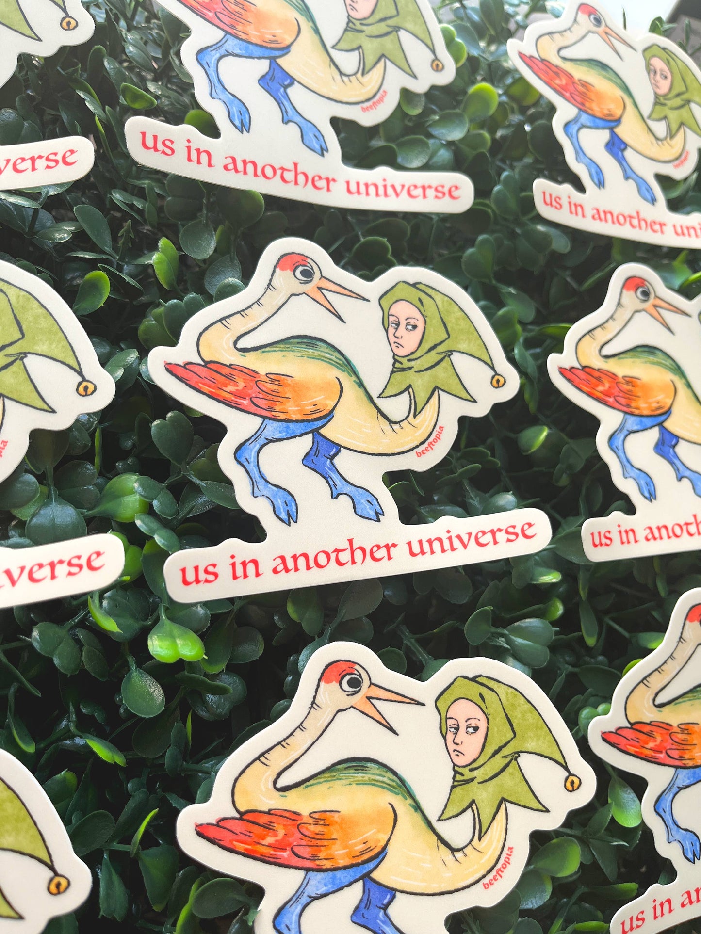 Us in Another Universe Funny Medieval Vinyl Sticker