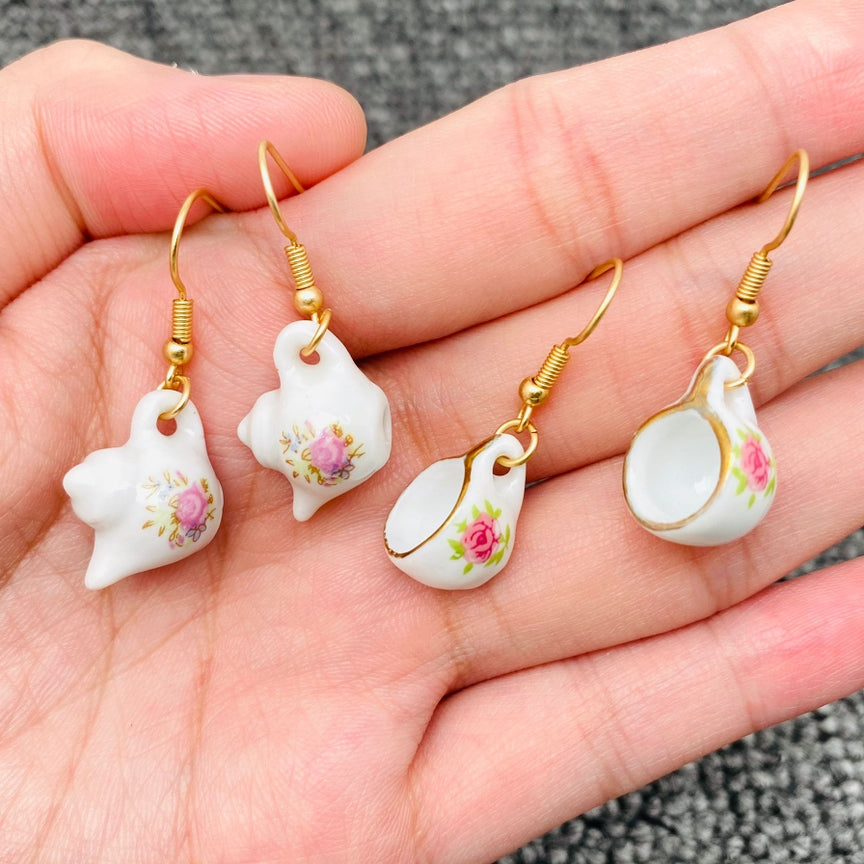 Teapot or Tea Cup ceramic earrings