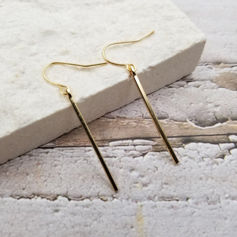 Simple metal stick earrings