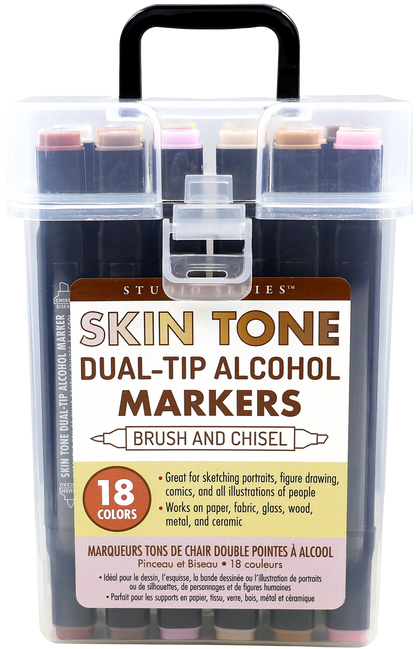 Studio Series Dual-Tip Skin Tone Alcohol Markers (Set of 18 colors)