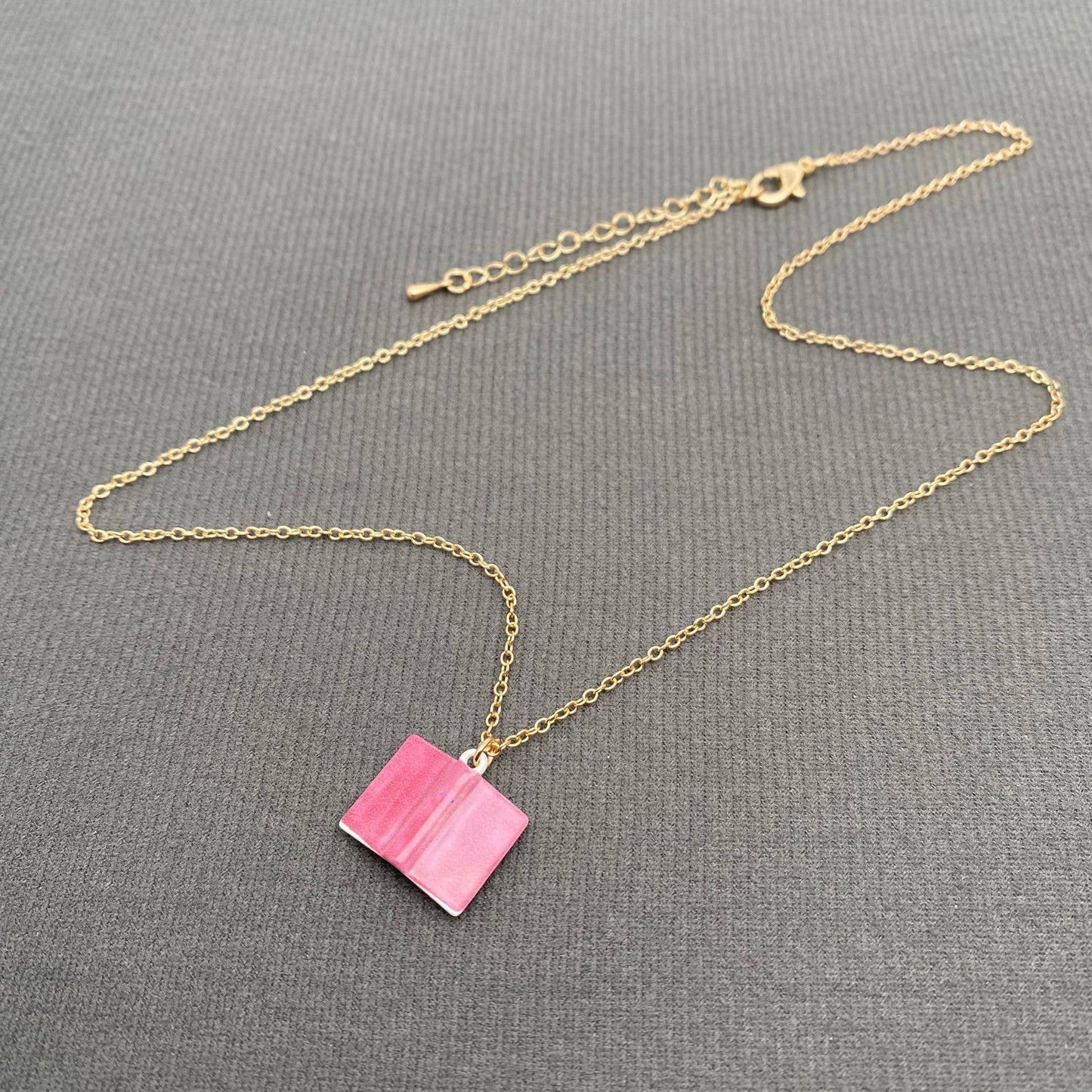 12 Months Birth Flower Book Charm Necklace