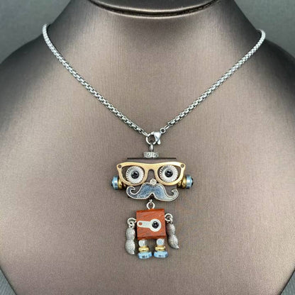 Steampunk Robot pendant necklaces