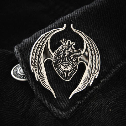 Winged All Seeing Heart enamel pin