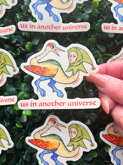 Us in Another Universe Funny Medieval Vinyl Sticker
