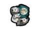 Three Possum Moon Sticker