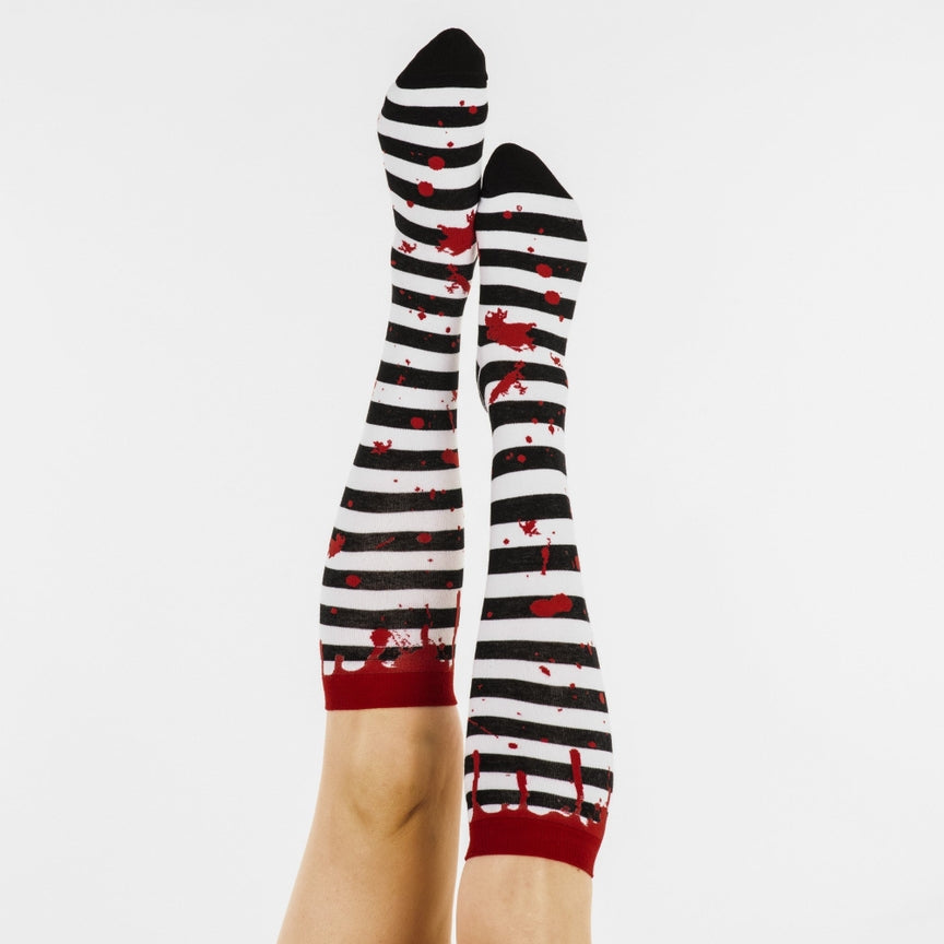 Stripes & Blood knee high socks