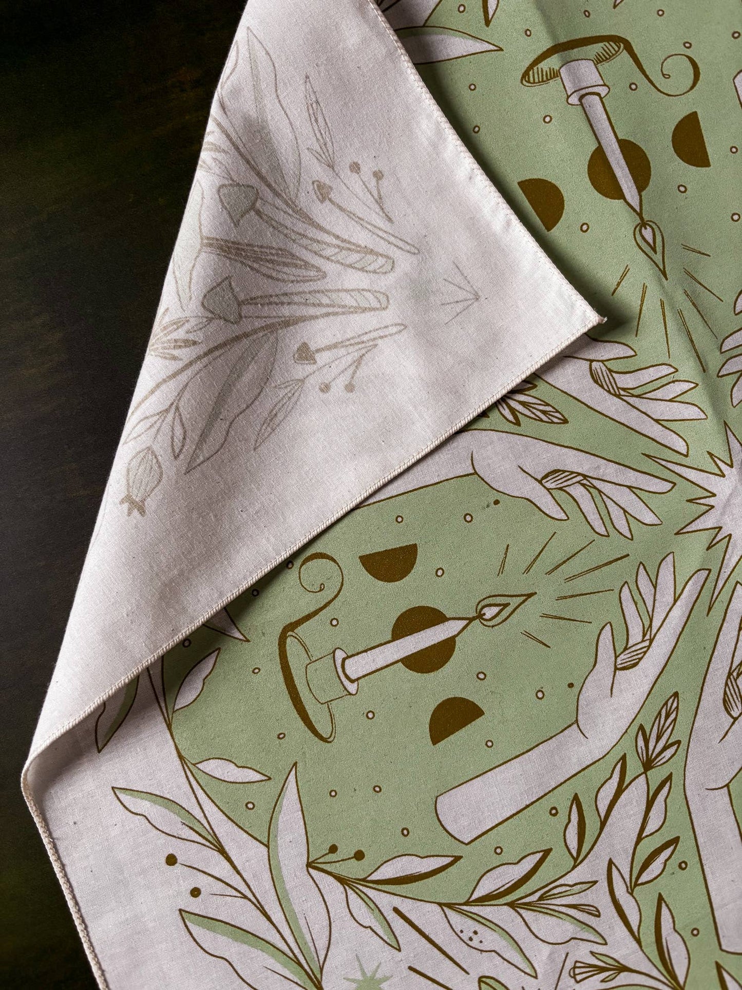 Bandana: Luminary; moss hands moths