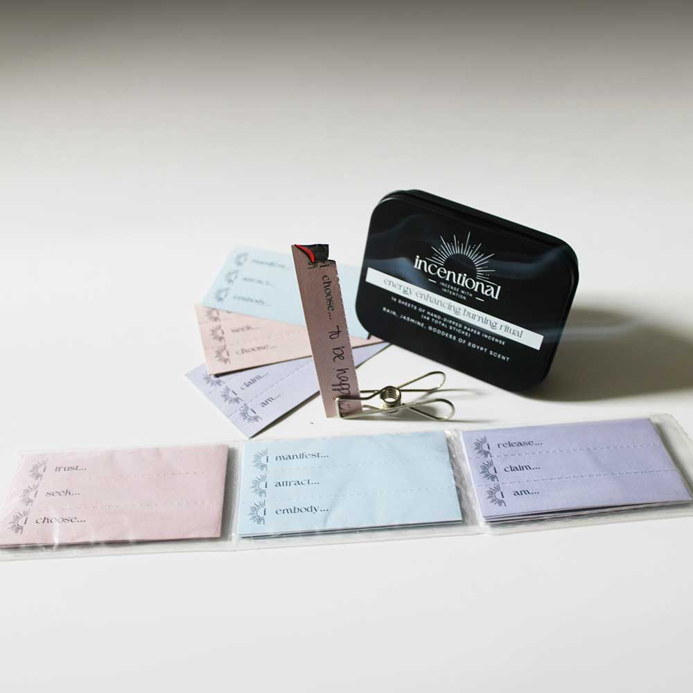 Inventival product packaging with cards on a white background