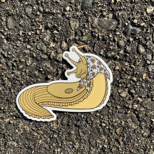 Cartoon slugs with decorative elements on a textured surface