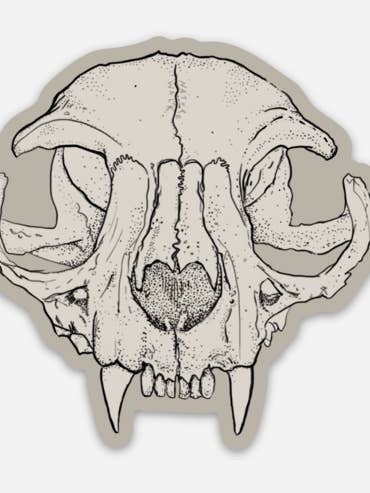 Cat skull sticker