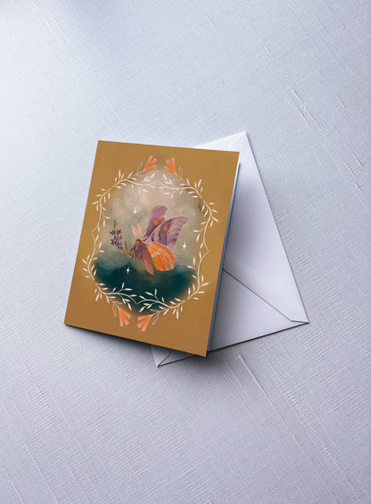 Greeting Card: Wildflower Moth; A2 folded, blank
