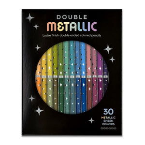 Metallic dual-end colored pencils