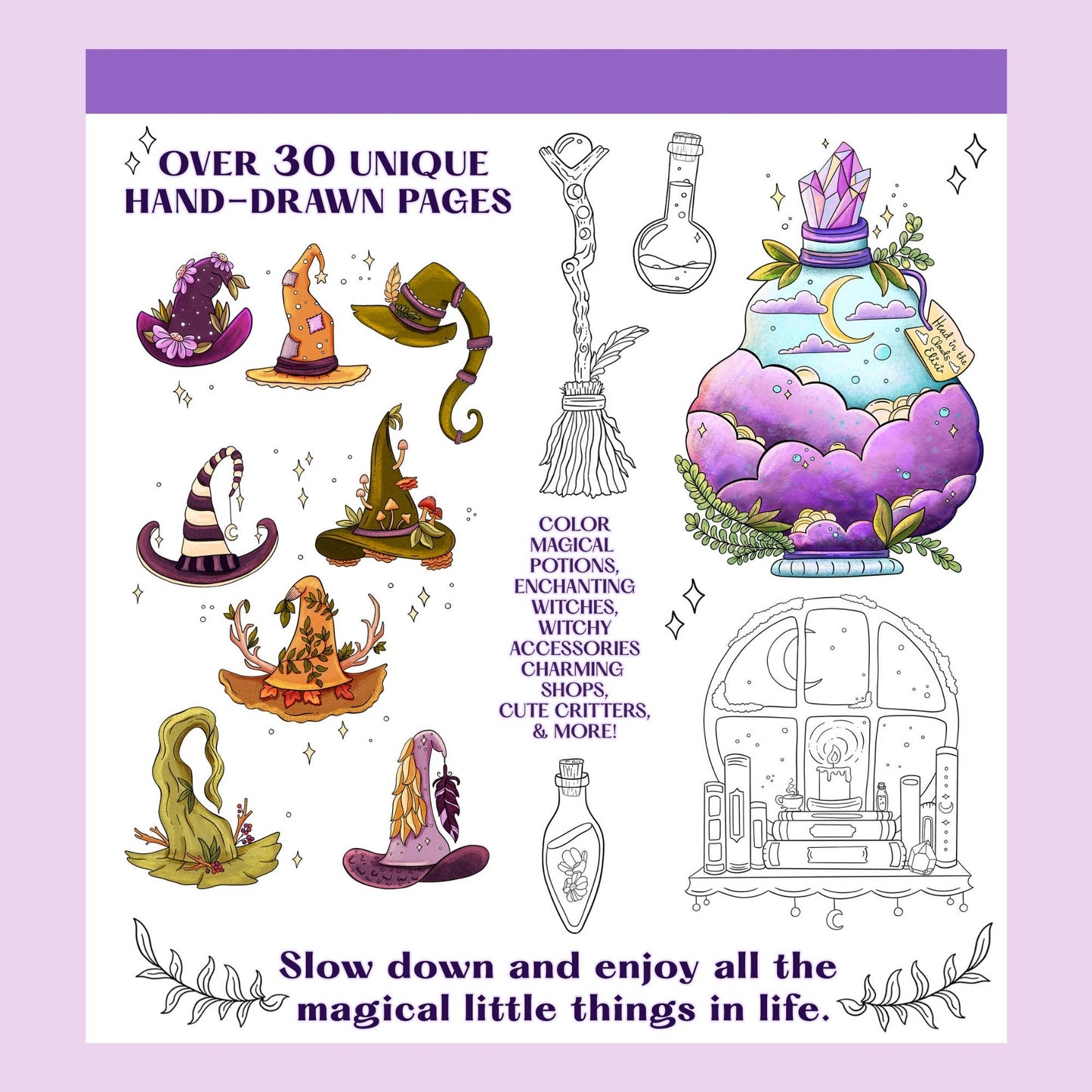 Whimsical Witches Coloring Book