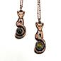 Moss Agate Fox Pendant Necklace