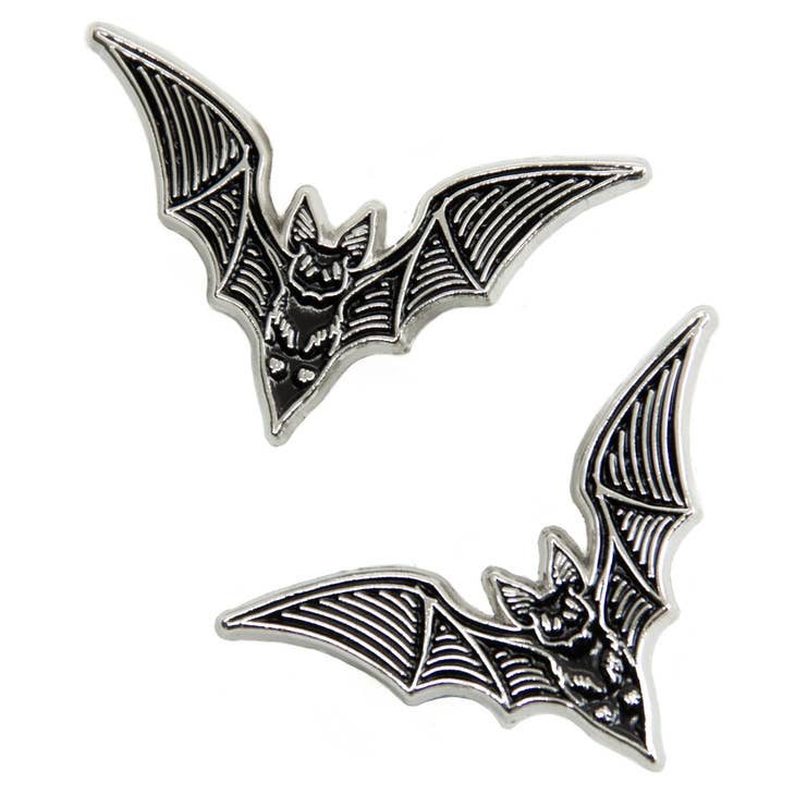 Bat collar pins set of 2 enamel pins