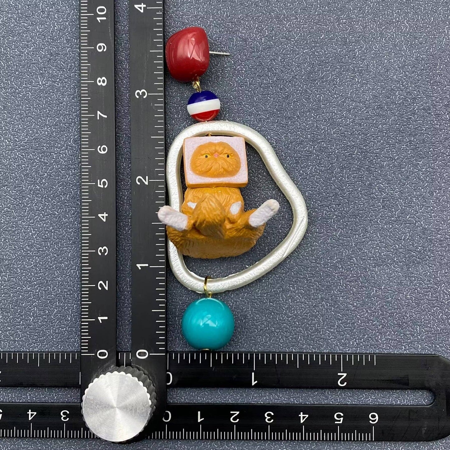 Funny Asymmetric hanging Resin Cat Earrings