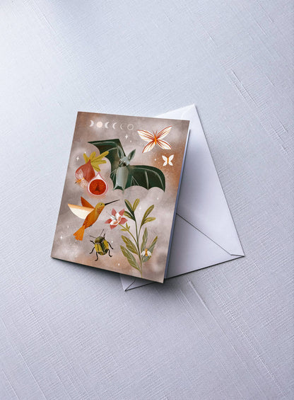 Greeting Card: Pollinators; A2 folded, blank