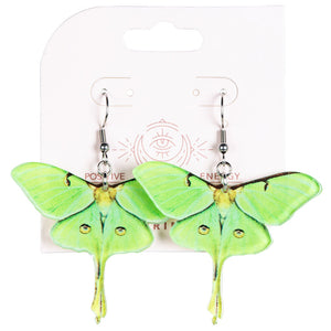 Luna Moth earrings acrylic