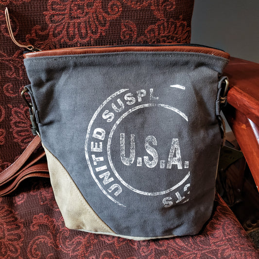 U.S.A. re-purposed canvas bag