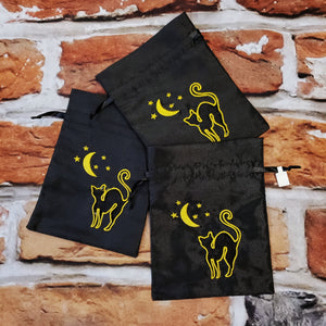 Black Cat & Moon organza pouch