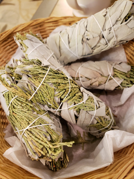 Cedar & White Sage smudge bundle