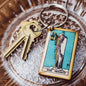 Hermit tarot wooden keychain