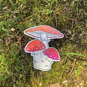Amanita mushrooms sticker