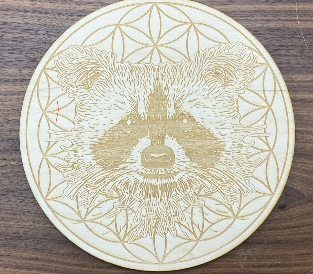 Raccoon crystal grid