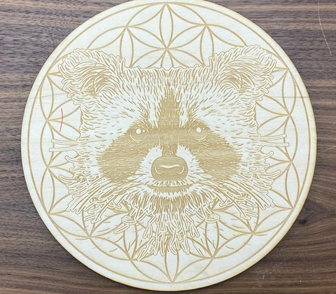 Raccoon crystal grid