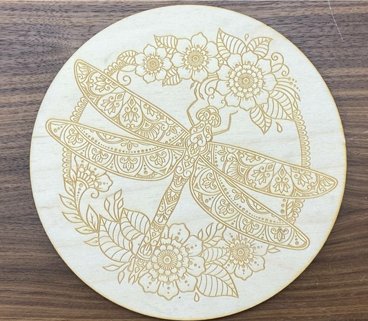 Dragonfly floral crystal grid