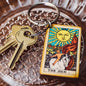 The Sun tarot wooden keychain