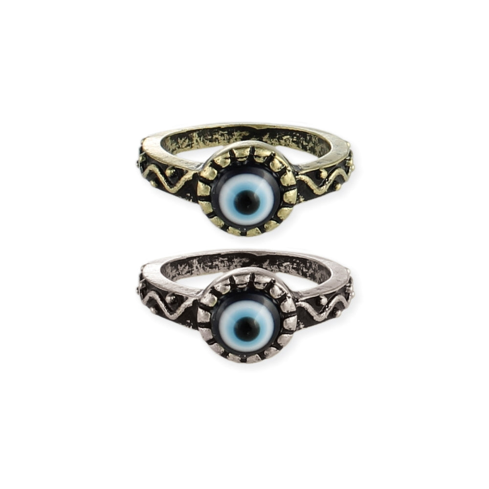 Antiqued Evil Eye ring