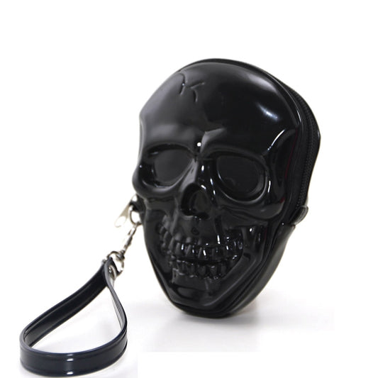 Skull zippered wristlet