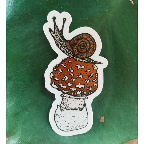 Mushroom & Snail friend sticker